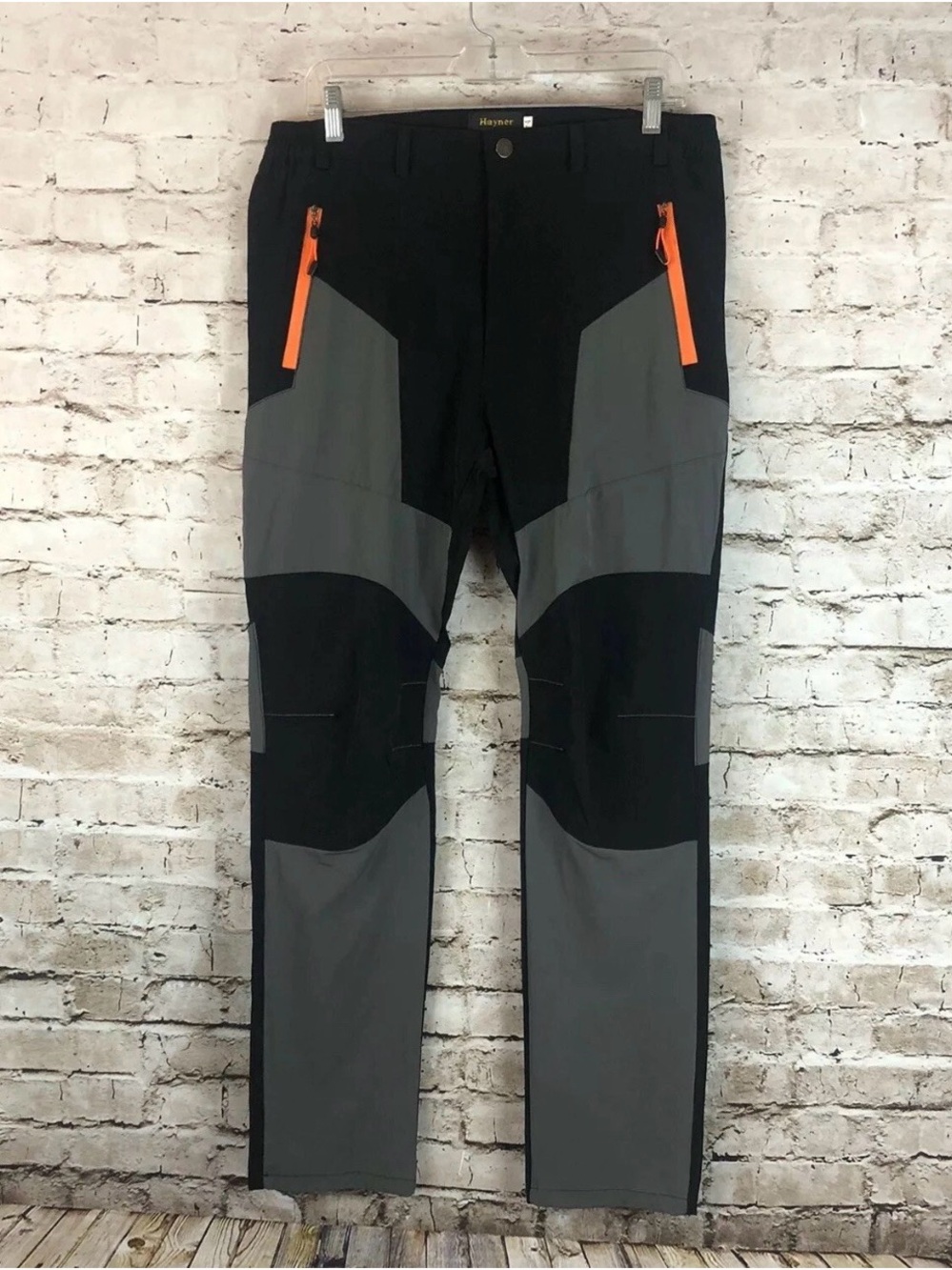 Hayner Women's Size 4 Color Block Pants Hiker Water Repellent Black Gray Orange